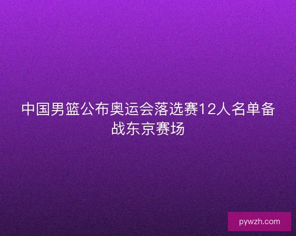 中国男篮公布奥运会落选赛12人名单备战东京赛场
