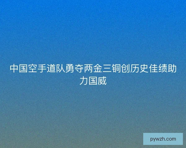 中国空手道队勇夺两金三铜创历史佳绩助力国威