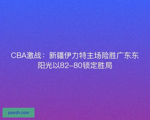 CBA激战：新疆伊力特主场险胜广东东阳光以82-80锁定胜局