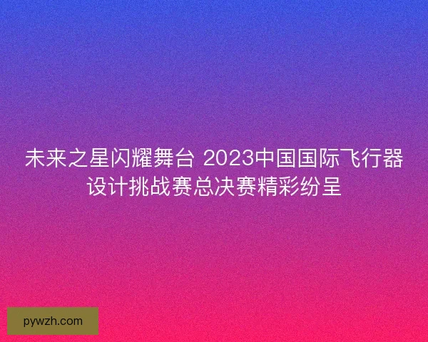 未来之星闪耀舞台 2023中国国际飞行器设计挑战赛总决赛精彩纷呈